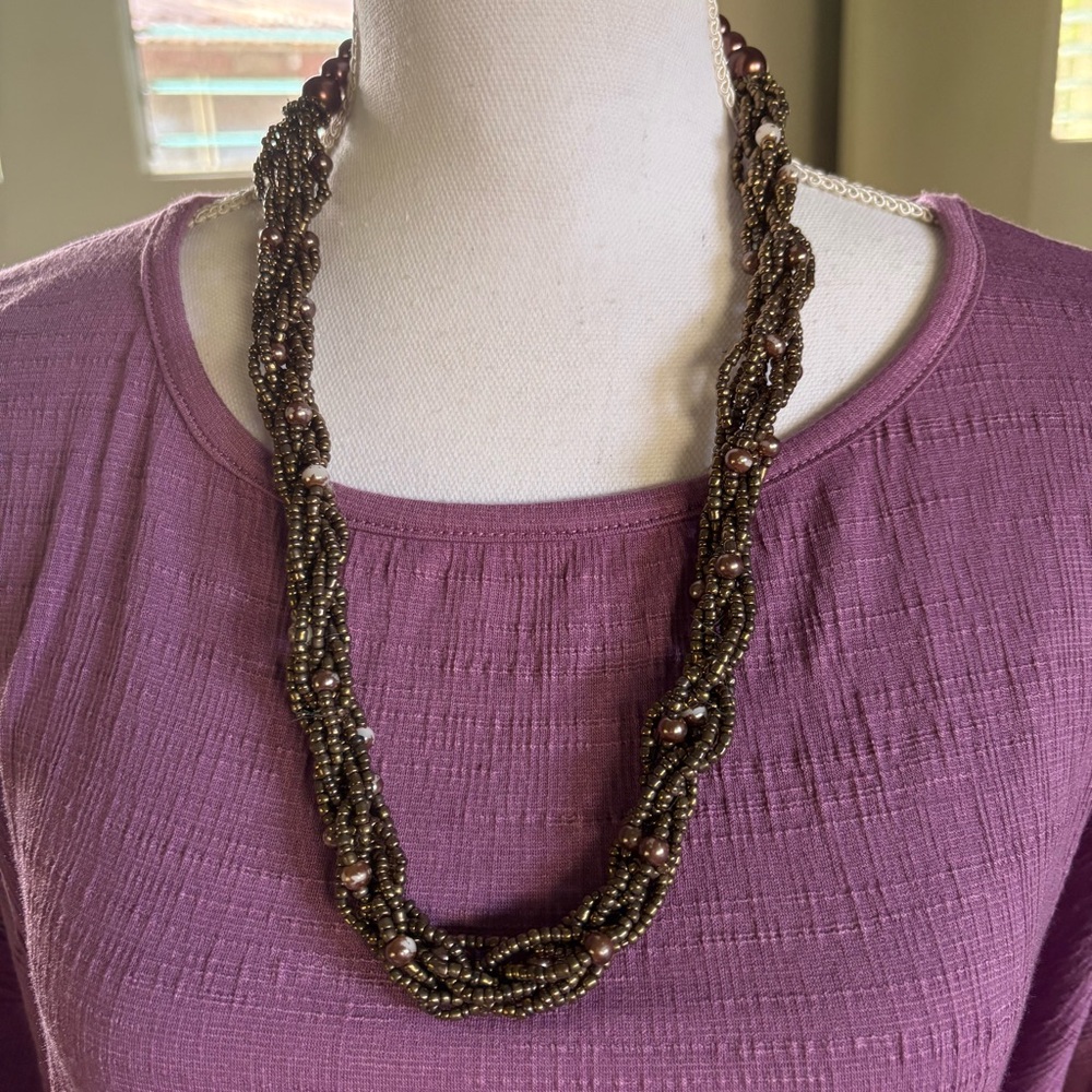 Brown beaded necklace